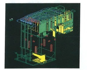 石炭焚ボイラ3Dモデル図