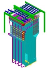 石炭焚ボイラ3Dモデル図