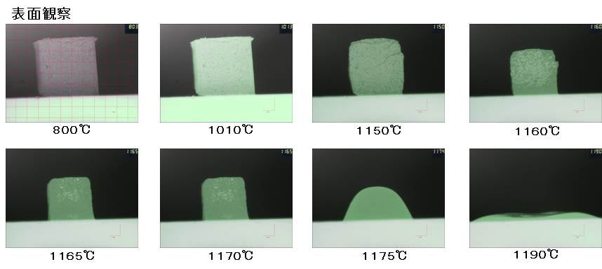 高温加熱顕微鏡-表面観察写真