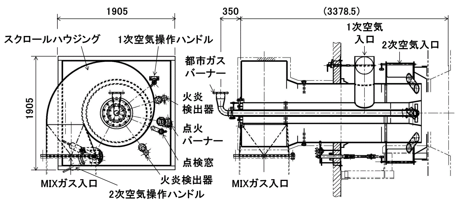 図3　MIXガスバーナ構造図