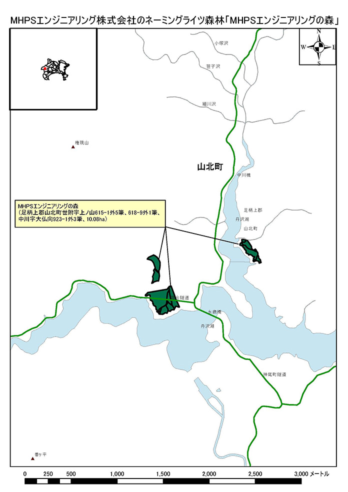 「MHPSエンジ二アリングの森」所在地（神奈川県提供）