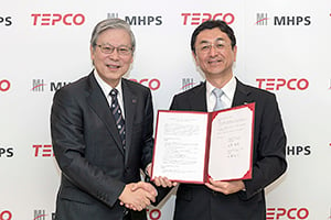 左：MHPS西澤社長、右：東電FP佐野社長