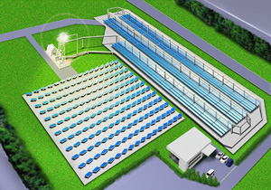 Conceptual image of the verification facility of HSTS solar thermal collecting system