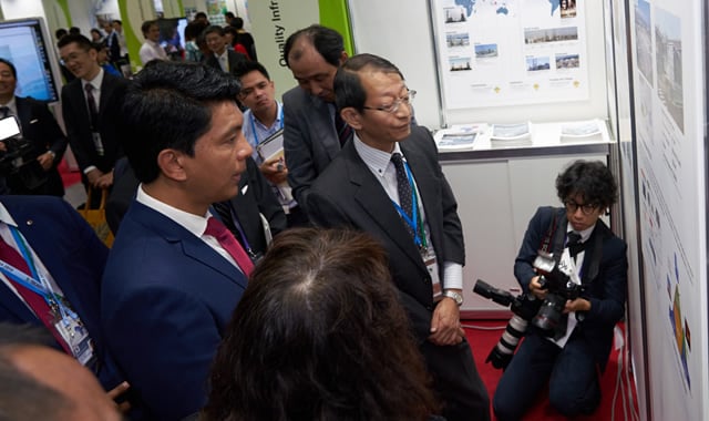 H.E.M. Andry Nirina Rajoelina, President of Republic of Madagascar, visits MHPS's booth