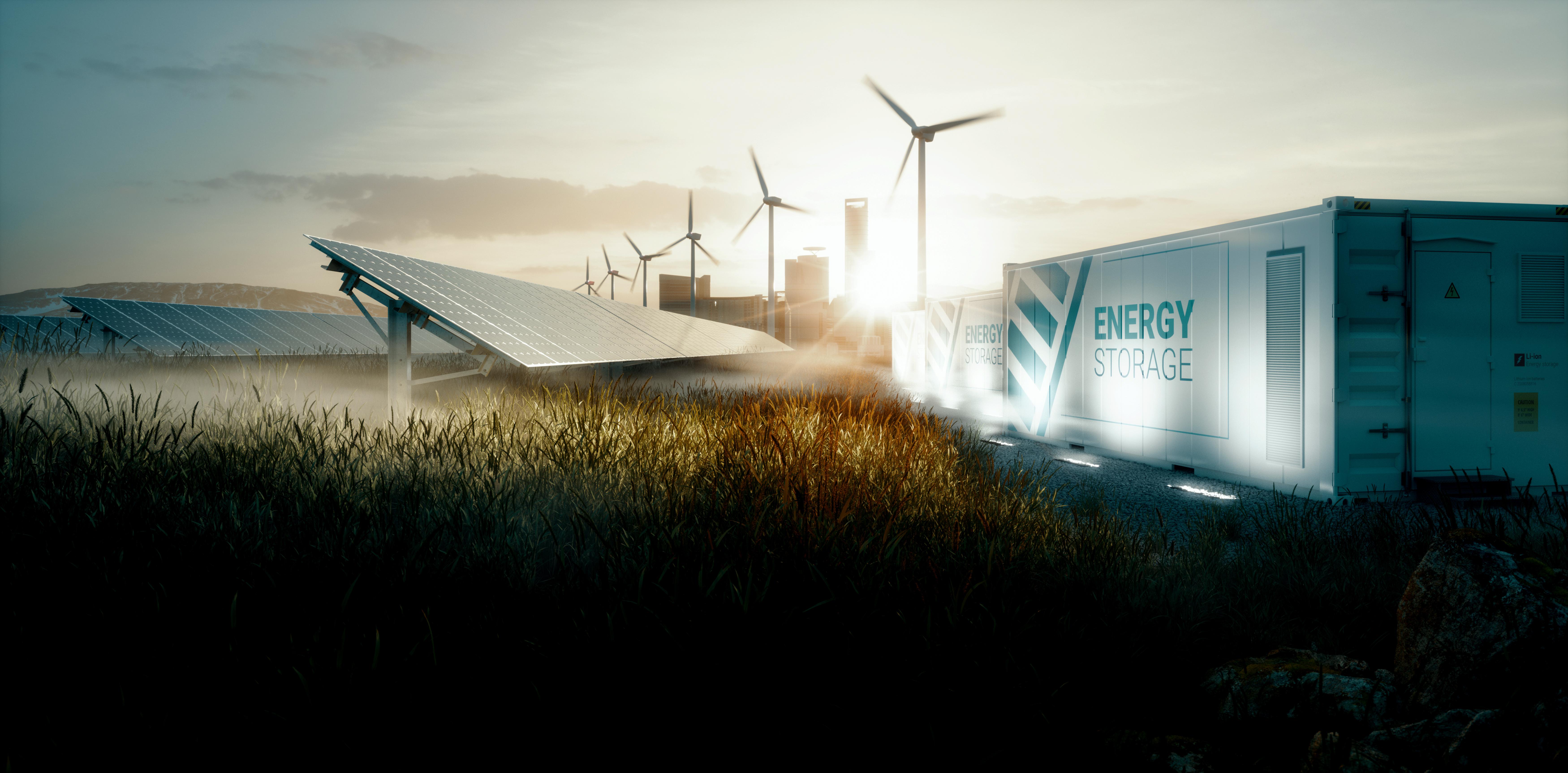 Battery energy storage systems and solar panels