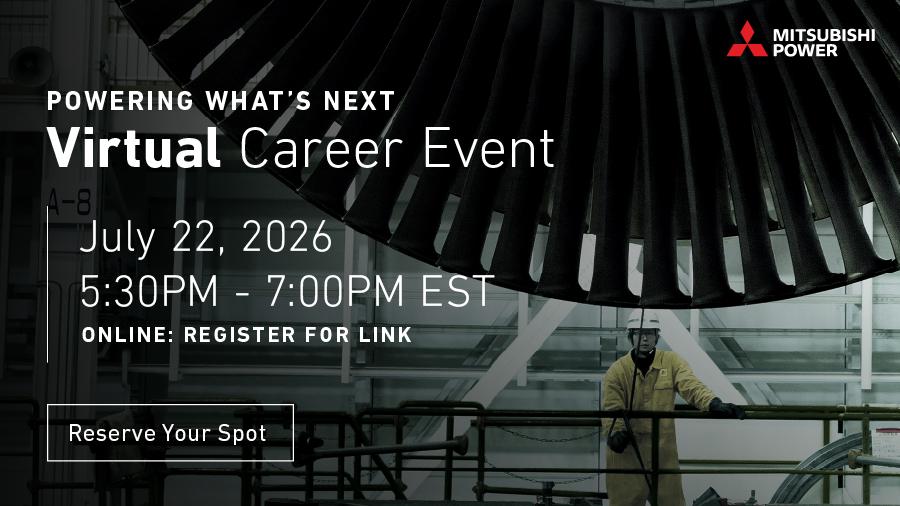 Virtual Career event with Mitsubishi Power for engineers and project professionals