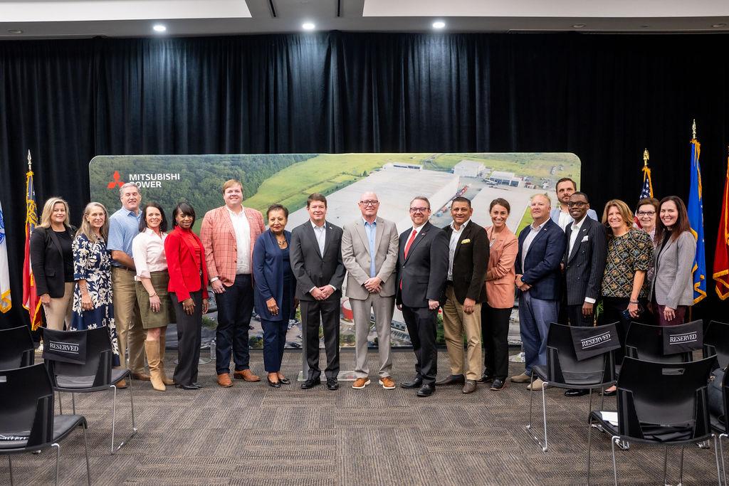 Mitsubishi Power representatives and community leaders at the Savannah Machinery Works expansion announcement in Savannah, Georgia.
