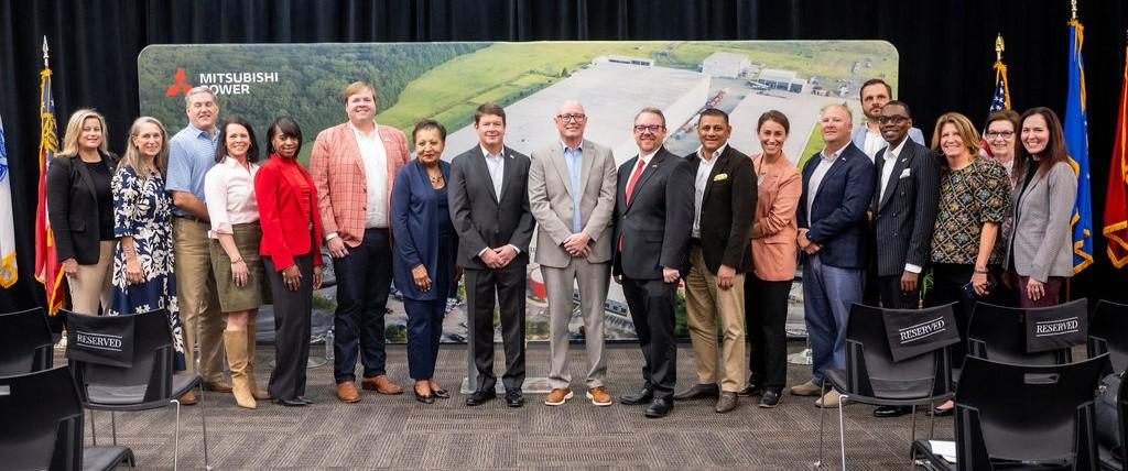 Mitsubishi Power representatives and community leaders at the Savannah Machinery Works expansion announcement in Savannah, Georgia.