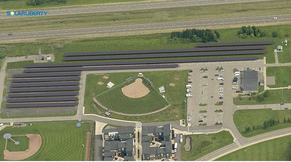 Rendering of the solar photovoltaic array