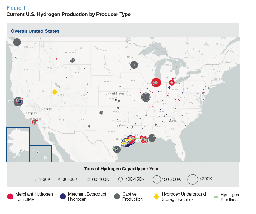 Hydrogen Production US Map