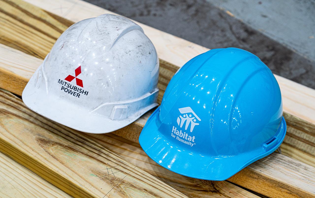 Mitsubishi Power and Habitat for Humanity hard hats