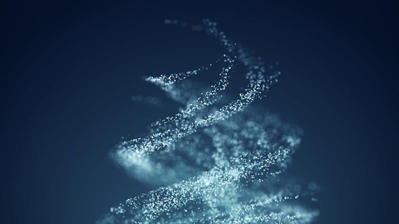 Water particles flowing upward