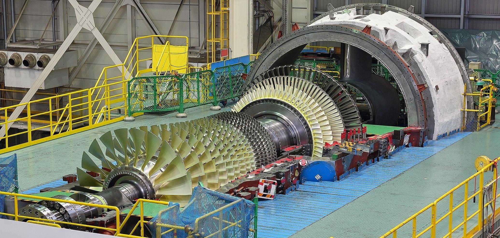 Mitsubishi Power M501JAC gas turbine in stand